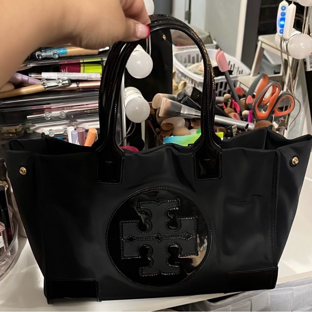 Authentic Tory Burch Black Tote with Logo